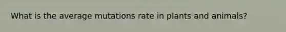 What is the average mutations rate in plants and animals?