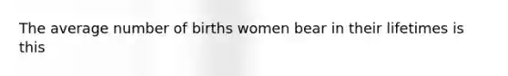 The average number of births women bear in their lifetimes is this