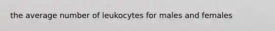 the average number of leukocytes for males and females