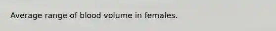 Average range of blood volume in females.