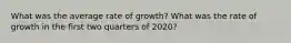 What was the average rate of growth? What was the rate of growth in the first two quarters of 2020?