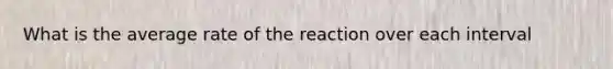 What is the average rate of the reaction over each interval