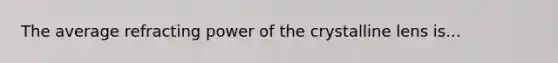The average refracting power of the crystalline lens is...