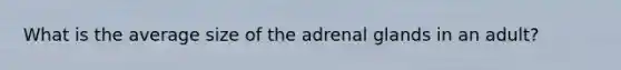 What is the average size of the adrenal glands in an adult?