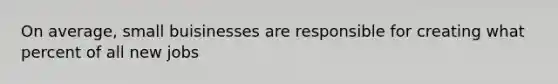 On average, small buisinesses are responsible for creating what percent of all new jobs