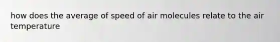 how does the average of speed of air molecules relate to the air temperature