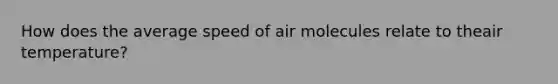 How does the average speed of air molecules relate to theair temperature?