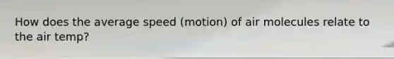 How does the average speed (motion) of air molecules relate to the air temp?