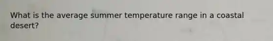 What is the average summer temperature range in a coastal desert?