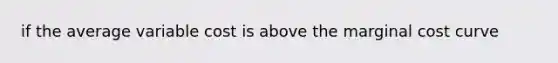 if the average variable cost is above the marginal cost curve