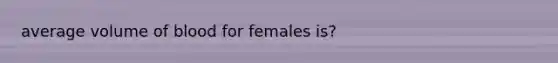 average volume of blood for females is?