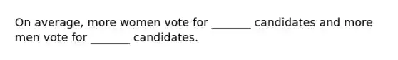 On average, more women vote for _______ candidates and more men vote for _______ candidates.