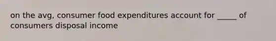 on the avg, consumer food expenditures account for _____ of consumers disposal income
