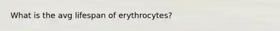 What is the avg lifespan of erythrocytes?