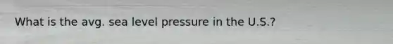 What is the avg. sea level pressure in the U.S.?