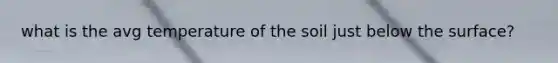 what is the avg temperature of the soil just below the surface?