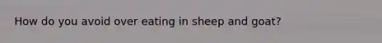 How do you avoid over eating in sheep and goat?