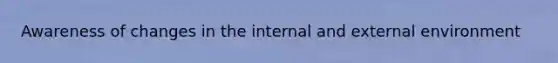 Awareness of changes in the internal and external environment