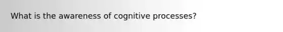 What is the awareness of cognitive processes?