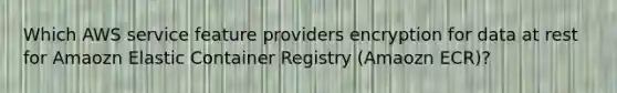 Which AWS service feature providers encryption for data at rest for Amaozn Elastic Container Registry (Amaozn ECR)?