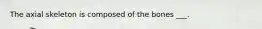 The axial skeleton is composed of the bones ___.