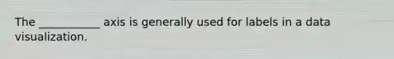 The ___________ axis is generally used for labels in a data visualization.