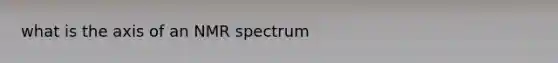 what is the axis of an NMR spectrum