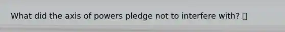 What did the axis of powers pledge not to interfere with? 🍍