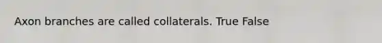 Axon branches are called collaterals. True False