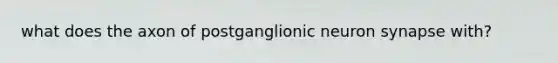 what does the axon of postganglionic neuron synapse with?