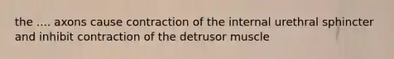 the .... axons cause contraction of the internal urethral sphincter and inhibit contraction of the detrusor muscle