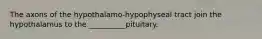 The axons of the hypothalamo-hypophyseal tract join the hypothalamus to the __________pituitary.