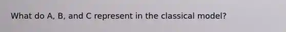 What do A, B, and C represent in the classical model?