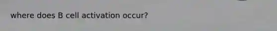 where does B cell activation occur?