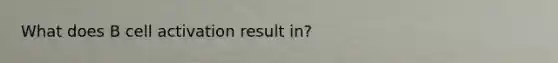 What does B cell activation result in?