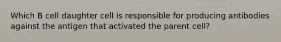 Which B cell daughter cell is responsible for producing antibodies against the antigen that activated the parent cell?