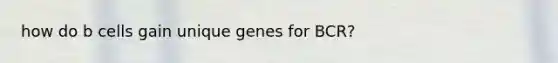 how do b cells gain unique genes for BCR?