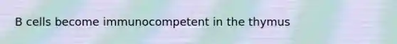 B cells become immunocompetent in the thymus