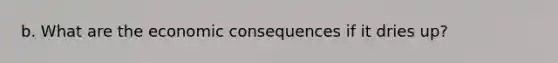 b. What are the economic consequences if it dries up?