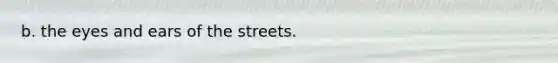 b. the eyes and ears of the streets.