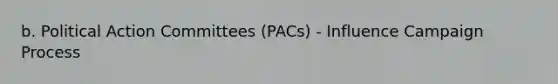 b. Political Action Committees (PACs) - Influence Campaign Process
