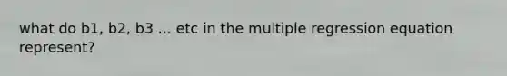 what do b1, b2, b3 ... etc in the multiple regression equation represent?