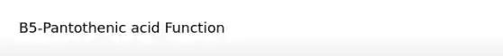 B5-Pantothenic acid Function