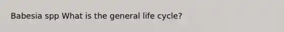 Babesia spp What is the general life cycle?