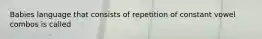 Babies language that consists of repetition of constant vowel combos is called