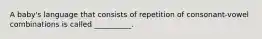A baby's language that consists of repetition of consonant-vowel combinations is called __________.