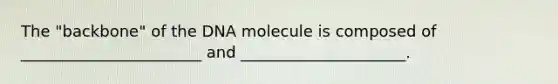 The "backbone" of the DNA molecule is composed of _______________________ and _____________________.