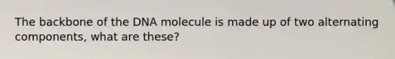 The backbone of the DNA molecule is made up of two alternating components, what are these?