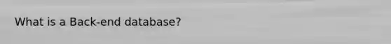 What is a Back-end database?