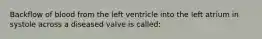 Backflow of blood from the left ventricle into the left atrium in systole across a diseased valve is called: